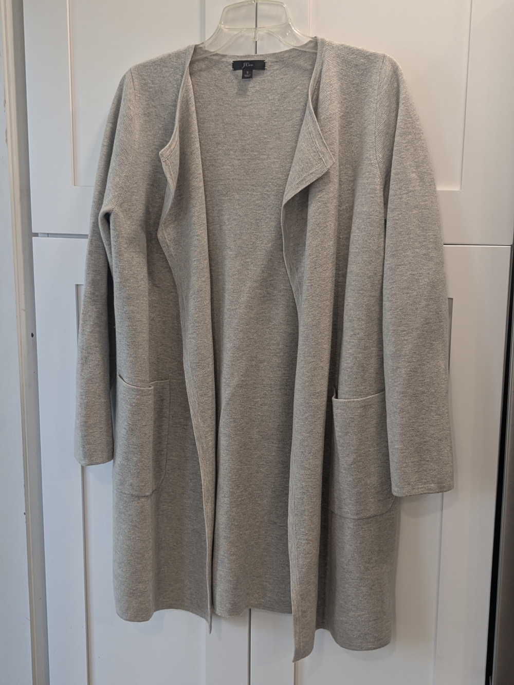 J. Crew Heather Gray Open-Front Long Cardigan